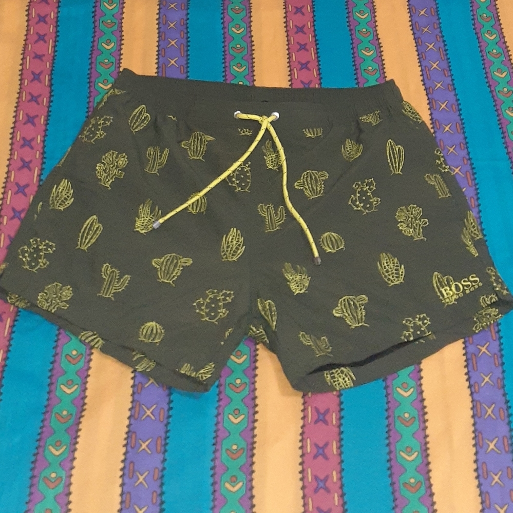 Hugo Boss Cactus All Over Print Swim Trunks Swimming Shorts Surf Surfing Board